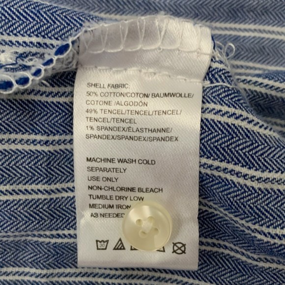 Isabella Sinclair Women's Blue Striped Fit & Flare Dress Tie Waist Size Small - Picture 7 of 11